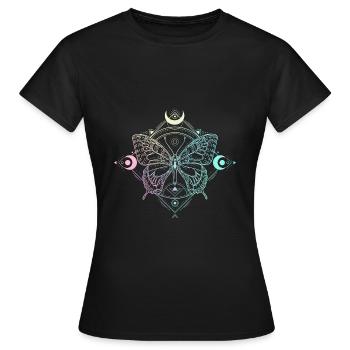 Pastel Goth Lune Goth papillon lune gothique - T-shirt Femme - noir - Devant - AI Model Female 172 dark (172cm)