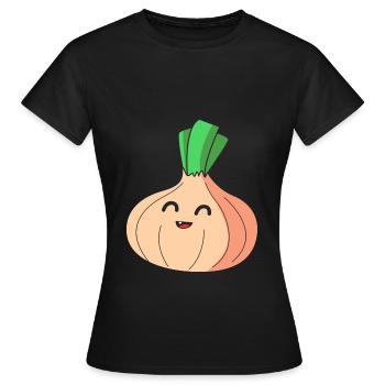 Zwiebel - Frauen T-Shirt - Schwarz - Vorne - AI Model Female 172 dark (172cm)