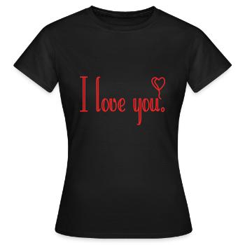 Je t’aime - T-shirt Femme - noir - Devant - AI Model Female 172 dark (172cm)