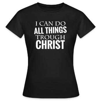Bible verset Christ - T-shirt Femme - noir - Devant - AI Model Female 172 dark (172cm)