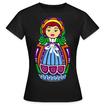 Poupée Matryoshka - T-shirt Femme - noir - Devant - AI Model Female 172 dark (172cm)