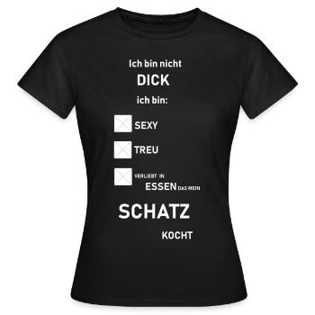ich bin nicht dick - Frauen T-Shirt - Schwarz - Vorne - AI Model Female 172 dark (172cm)