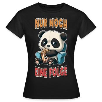 Série Junkie Series Marathon Panda Popcorn Canapé - T-shirt Femme - noir - Devant - AI Model Female 172 dark (172cm)