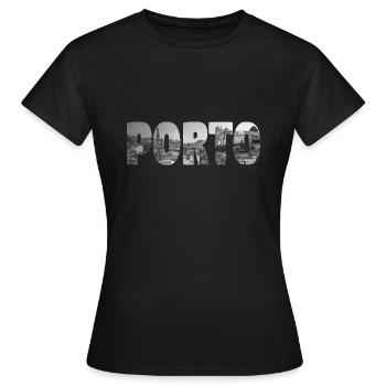 Porto Portugal - T-shirt Femme - noir - Devant - AI Model Female 172 dark (172cm)