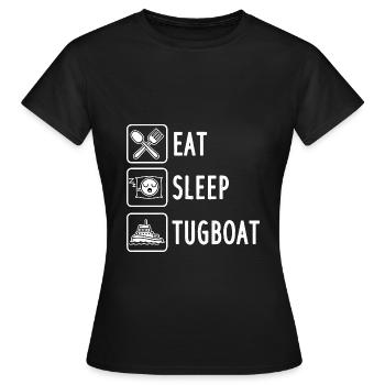 Manger Dormir Remorqueur Conducteur de Remorqueur - T-shirt Femme - noir - Devant - AI Model Female 172 dark (172cm)