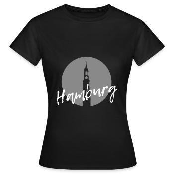 Hamburg | Gift gift idea Hamburg - Women's T-Shirt - black - Front - AI Model Female 172 dark (172cm)