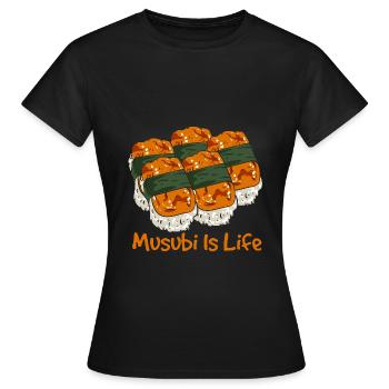 Musubi Liebe - Hawaiianischer Food-Vibe - Frauen T-Shirt - Schwarz - Vorne - AI Model Female 172 dark (172cm)
