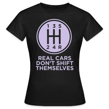 LES VRAIES VOITURES NE SE DÉPLACENT PAS D’ELLES-MÊMES - T-shirt Femme - noir - Devant - AI Model Female 172 dark (172cm)