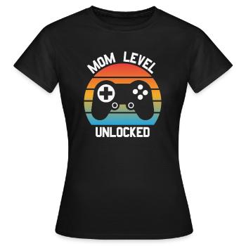 Drôle d’annonce de premier bébé, niveau maman déverrouillé - T-shirt Femme - noir - Devant - AI Model Female 172 dark (172cm)