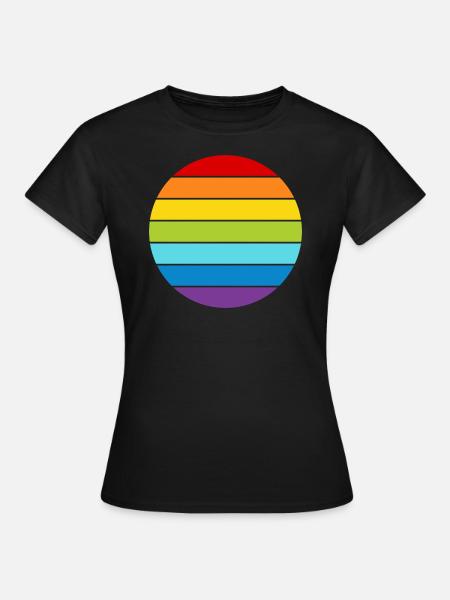 Regenbogen Kreis - Frauen T-Shirt - Schwarz