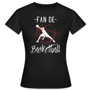 Cadeau basketteur fan de Basketball personnalisé - T-shirt Femme - noir - Devant - AI Model Female 172 dark (172cm)