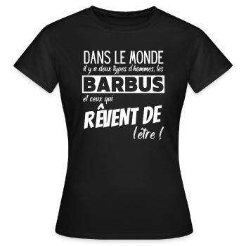 Barbe humour Cadeau Homme Barbu drôle viril barber - T-shirt Femme - noir - Devant - AI Model Female 172 dark (172cm)
