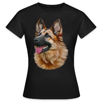Deutscher Schäferhund - Berger allemand - T-shirt Femme - noir - Devant - AI Model Female 172 dark (172cm)