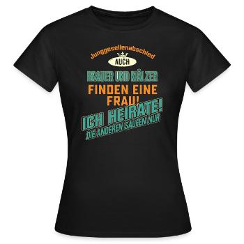 JGA BRAEUTIGAM - Brauer und Mälzer - petrol strong - Frauen T-Shirt - Schwarz - Vorne - AI Model Female 172 dark (172cm)