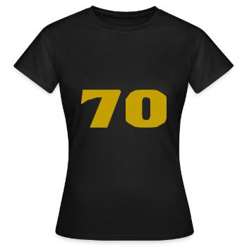 70. 70 ANS. 70e ANNIVERSAIRE. ANNIVERSAIRE 70 ANS. - T-shirt Femme - noir - Devant - AI Model Female 172 dark (172cm)