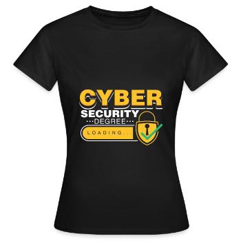 Diplôme en cybersécurité, étudiant en informatique, disant - T-shirt Femme - noir - Devant - AI Model Female 172 dark (172cm)