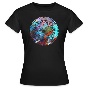 mandala,bunt,muster,orient,graffiti - Frauen T-Shirt - Schwarz - Vorne - AI Model Female 172 dark (172cm)