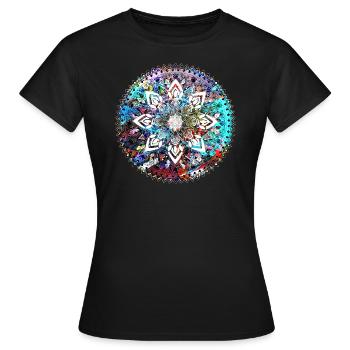 mandala,bunt,muster,orient,graffiti - Frauen T-Shirt - Schwarz - Vorne - AI Model Female 172 dark (172cm)