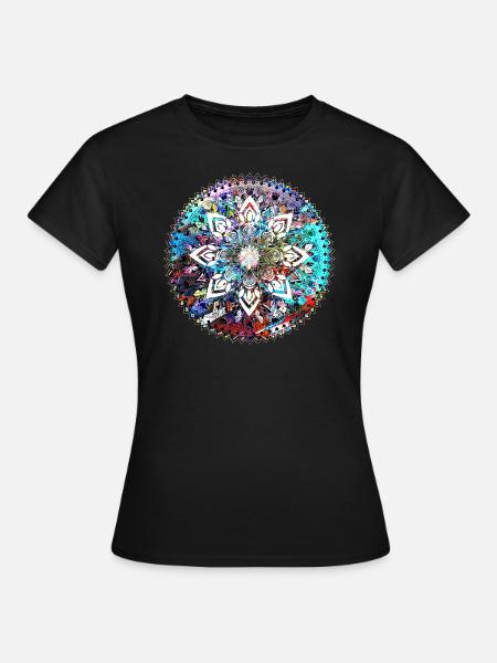 mandala,bunt,muster,orient,graffiti - Frauen T-Shirt - Schwarz