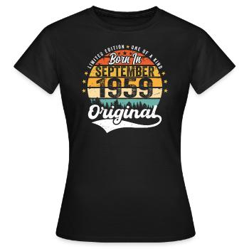 Septembre 1959 Jubilé 1959 Septembre - T-shirt Femme - noir - Devant - AI Model Female 172 dark (172cm)
