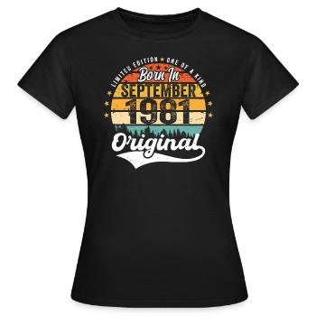 Septembre 1981 Jubilé 1981 Septembre - T-shirt Femme - noir - Devant - AI Model Female 172 dark (172cm)