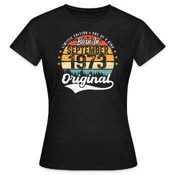 Septembre 1973 Jubilé 1973 Septembre - T-shirt Femme - noir - Devant - AI Model Female 172 dark (172cm)