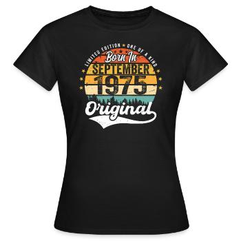 Septembre 1975 Jubilé 1975 Septembre - T-shirt Femme - noir - Devant - AI Model Female 172 dark (172cm)
