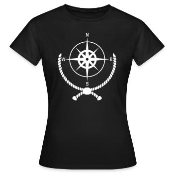 compass - Women's T-Shirt - black - Front - AI Model Female 172 dark (172cm)