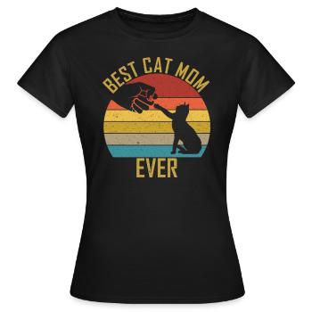 Chat mama chat cat maman amoureux des chats cadeau - T-shirt Femme - noir - Devant - AI Model Female 172 dark (172cm)