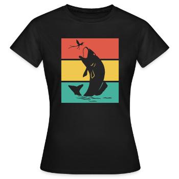 Poisson poisson coloré - T-shirt Femme - noir - Devant - AI Model Female 172 dark (172cm)