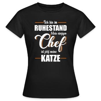 Ich bin im Ruhestand Chef Katze - Frauen T-Shirt - Schwarz - Vorne - AI Model Female 172 dark (172cm)