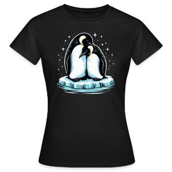 Verliebte Pinguine - Frauen T-Shirt - Schwarz - Vorne - AI Model Female 172 dark (172cm)