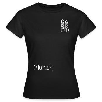 Munich München Frauenkirche - Frauen T-Shirt - Schwarz - Vorne - AI Model Female 172 dark (172cm)