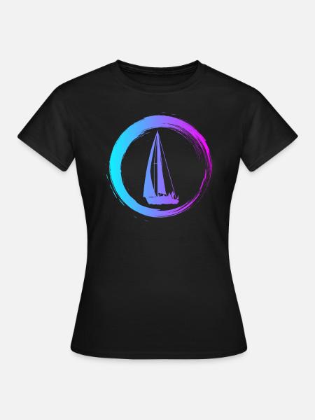 Sporty Hobby Leidenschaft Segeln - Frauen T-Shirt - Schwarz