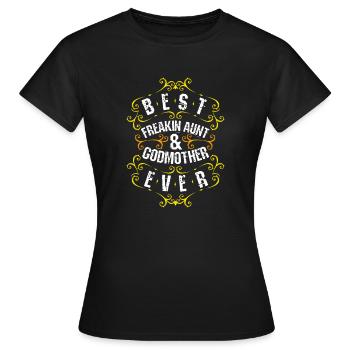 Aunt and godmother - Women's T-Shirt - black - Front - AI Model Female 172 dark (172cm)