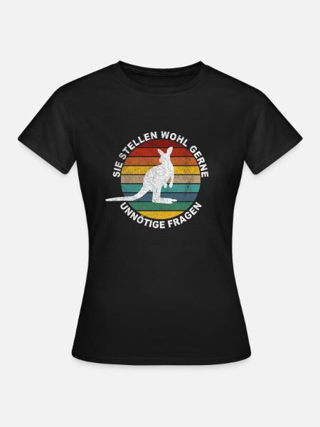 Känguru Witzige Sprüche Motiv - Frauen T-Shirt - Schwarz