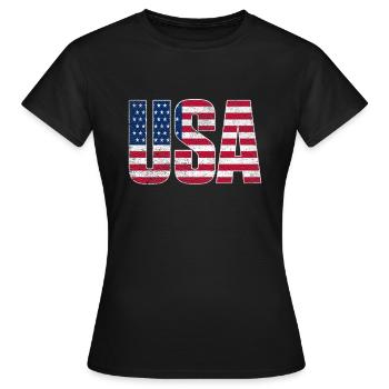 États-Unis United States of America - T-shirt Femme - noir - Devant - AI Model Female 172 dark (172cm)