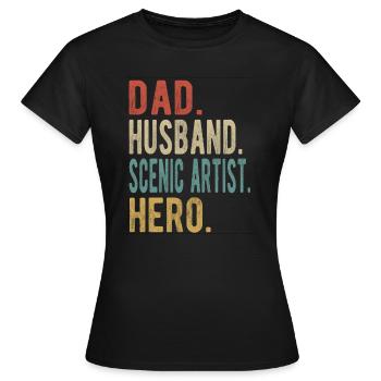 Landschaftlicher Künstler Papa Ehemann Held - Frauen T-Shirt - Schwarz - Vorne - AI Model Female 172 dark (172cm)
