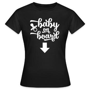 Baby Or Board - Women's T-Shirt - black - Front - AI Model Female 172 dark (172cm)