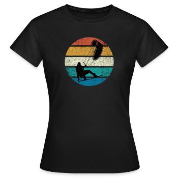 Kiteboarding Kiteboarder Kiteboard Silhouette Nein - Frauen T-Shirt - Schwarz - Vorne - AI Model Female 172 dark (172cm)