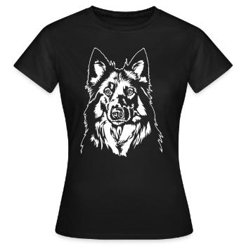 Portrait de berger de Bohême Berger allemand Wilsigns - T-shirt Femme - noir - Devant - AI Model Female 172 dark (172cm)