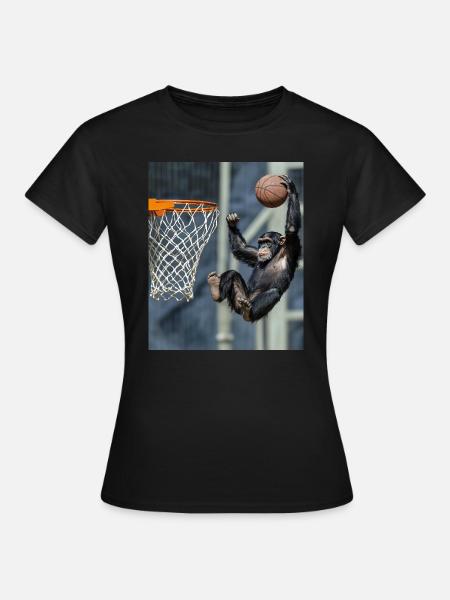 Schimpanse Basketball - Frauen T-Shirt - Schwarz