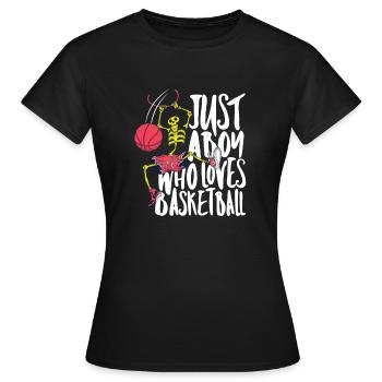 Un garçon qui aime le basket - T-shirt Femme - noir - Devant - AI Model Female 172 dark (172cm)
