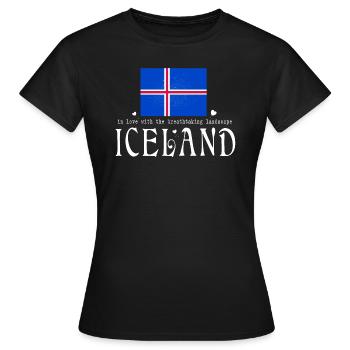 Iceland - Women's T-Shirt - black - Front - AI Model Female 172 dark (172cm)