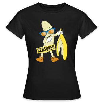 Zensierte nackte Banane - Frauen T-Shirt - Schwarz - Vorne - AI Model Female 172 dark (172cm)