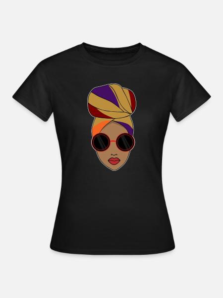 Afro Black Woman Headwear Style - Women's T-Shirt - black