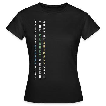 Environnement environnement environnement écologique - T-shirt Femme - noir - Devant - AI Model Female 172 dark (172cm)