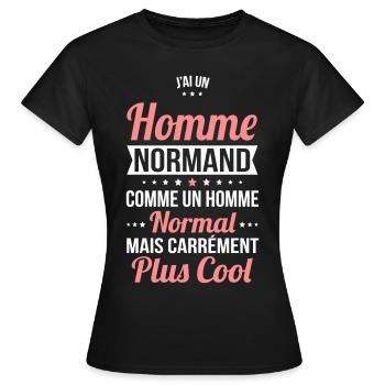 J'ai un homme Normand plus cool - T-shirt Femme - noir - Devant - AI Model Female 172 dark (172cm)