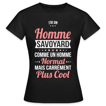 J'ai un homme Savoyard plus cool - T-shirt Femme - noir - Devant - AI Model Female 172 dark (172cm)
