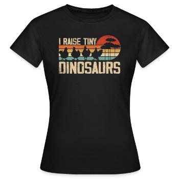 Ich ziehe winzige Dinosaurier auf Vintage Retro Huhn - Frauen T-Shirt - Schwarz - Vorne - AI Model Female 172 dark (172cm)
